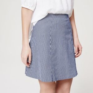 Loft Seersucker fit and flare skirt